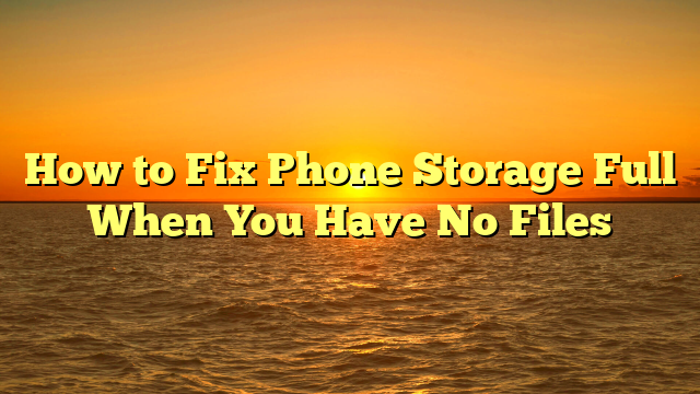 How to Fix Phone Storage Full When You Have No Files
